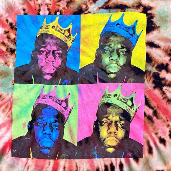 Notorious B I G T-Shirt Medium Reverse Tie Dye - Picture 3 of 4